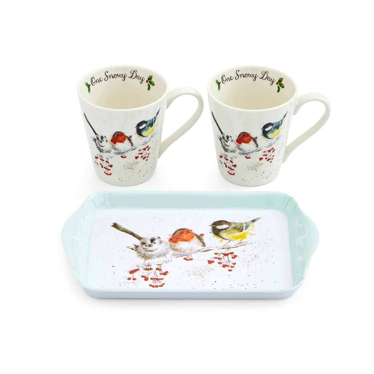 Wrendale Designs One Snowy Day Mug & Tray Set image number null